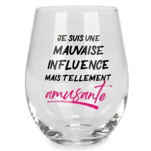 Attitudes Import Stemless Wine Glass - Mauvaise Influence* Products With Text