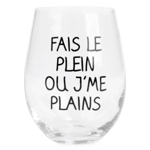 Attitudes Import Stemless Wine Glass - "Ou J'Me Plains"* Products With Text