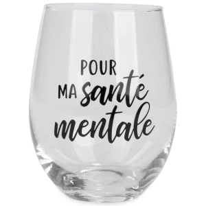 Attitudes Import Stemless Wine Glass - Sante Mentale* Products With Text