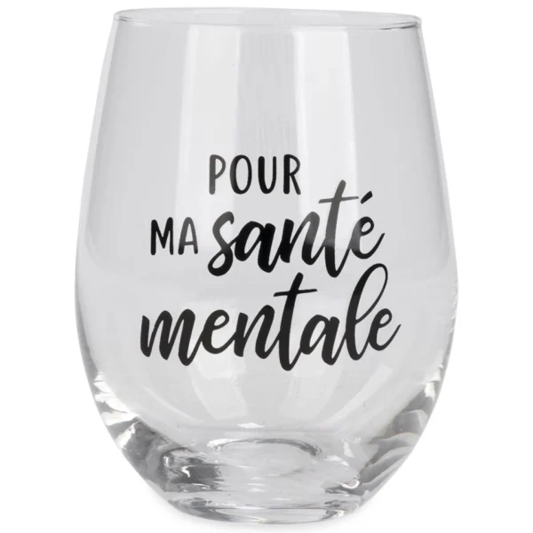 Attitudes Import Stemless Wine Glass - Sante Mentale* All For Wine