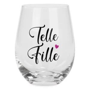 Attitudes Import 2 Stemless Wine Glass - Telle Mere Telle Fille* Products With Text