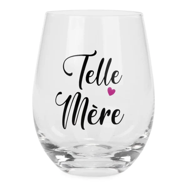 Attitudes Import 2 Stemless Wine Glass - Telle Mere Telle Fille* Products With Text