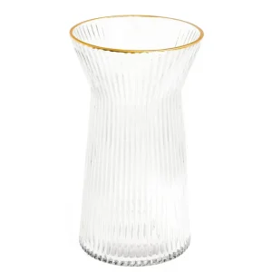 Group ADV Striated Glass Vase - Gold* Vases & Pots