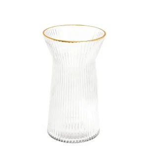 Group ADV Striated Glass Vase - Gold* Vases & Pots