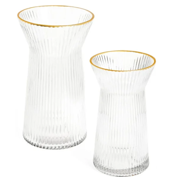 Group ADV Striated Glass Vase - Gold* Vases & Pots