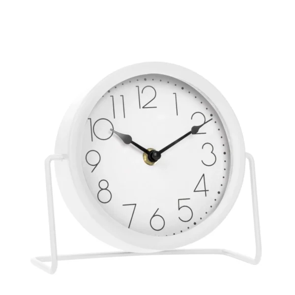 Attitudes Import Table Clock On Stand - White* Decorative Objects