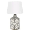 Attitudes Import 2 Table Lamp - Grey Base With Floral Pattern* Luminaires