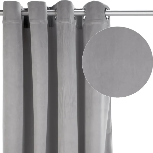 Attitudes Import 2 Velvet Curtain - Grey* Poles & Curtains