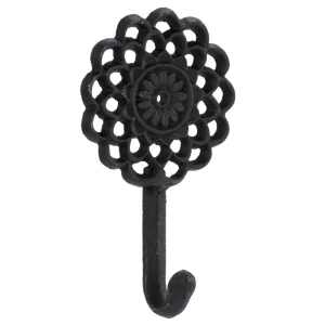 Attitudes Import Wall Hook - Black Flower* Handles & Hooks