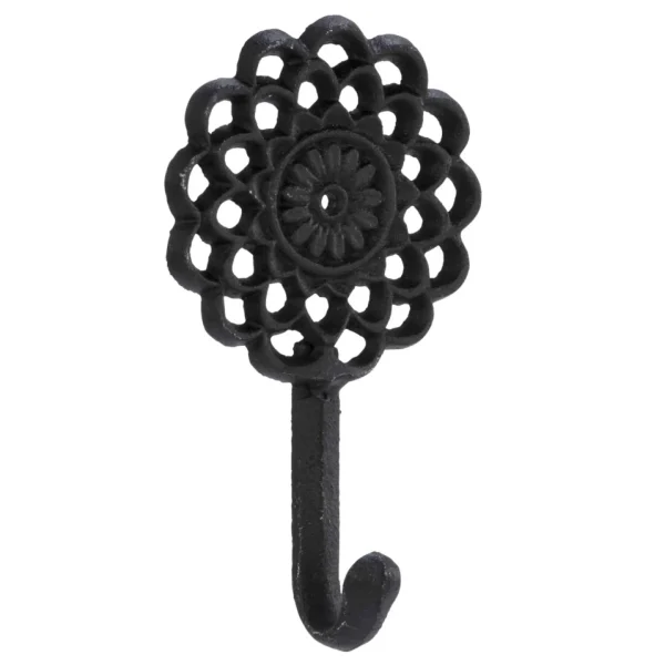 Attitudes Import Wall Hook - Black Flower* Handles & Hooks