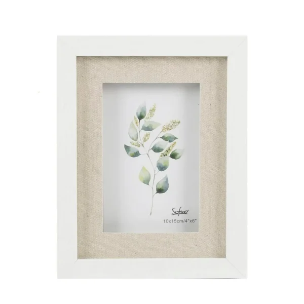 CTG Brands White And Linen Photo Frame - 6 X 8* Photo Frames