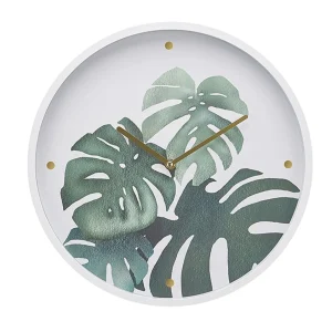 CTG Brands White Clock - Monstera Plant* Clocks