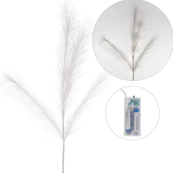 Attitudes Import White Feather Stem - Illuminated* Dried Stems & Flowers