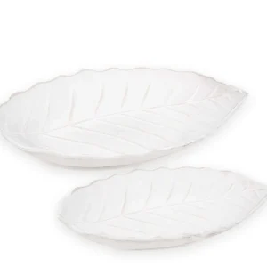 Attitudes Import White Leaf Tray* Plates, Trays & Containers