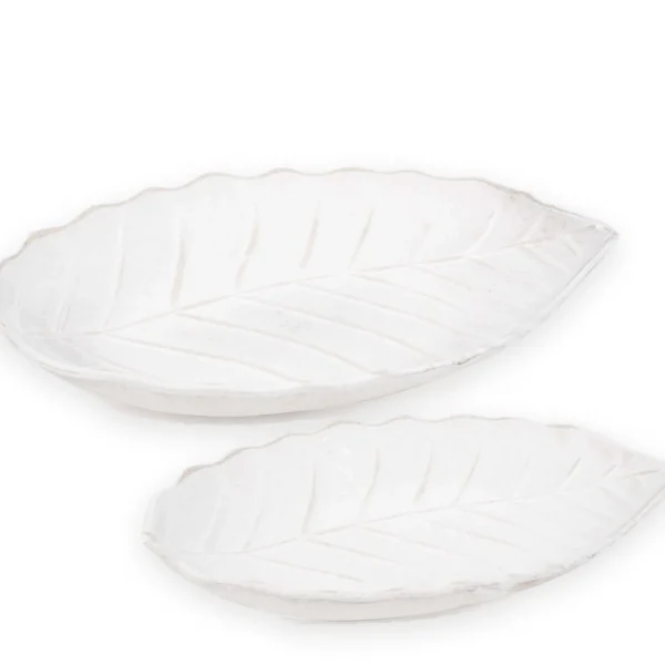 Attitudes Import White Leaf Tray* Plates, Trays & Containers