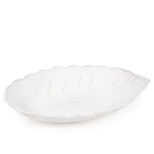 Attitudes Import White Leaf Tray* Plates, Trays & Containers