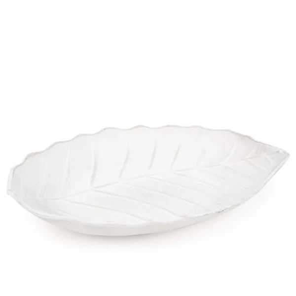 Attitudes Import White Leaf Tray* Plates, Trays & Containers