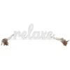 Attitudes Import White "Relaxe" Word With Beads* Decorative Objects