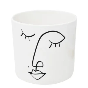 Nostalgia Import White Vase - Face* Vases & Pots