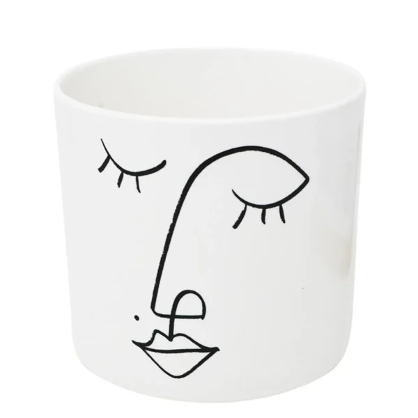 Nostalgia Import White Vase - Face* Vases & Pots