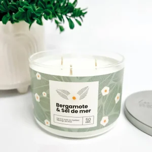 Kozy x Three Wix & CO 3-Wick Candle - Bergamot & Sea Salt* Scented Candles