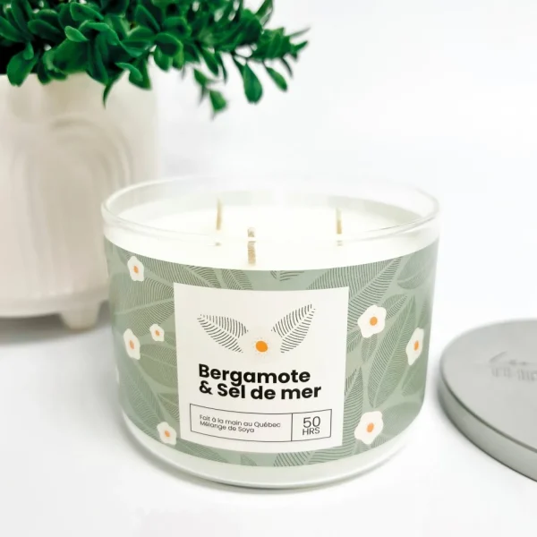Kozy x Three Wix & CO 3-Wick Candle - Bergamot & Sea Salt* Scented Candles