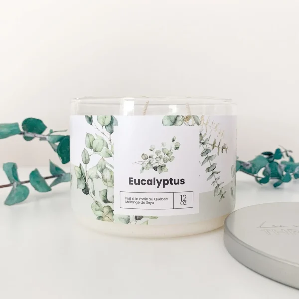 Kozy x Three Wix & CO 3-Wick Candle - Eucalyptus* Scented Candles
