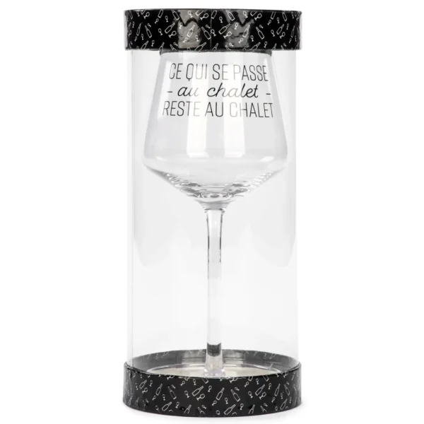 Attitudes Import 2 Wine Glass - Ce Qui Se Passe Au Chalet* Products With Text