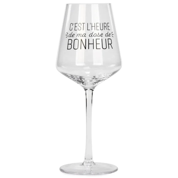 Attitudes Import 2 Wine Glass - Dose De Bonheur* Products With Text