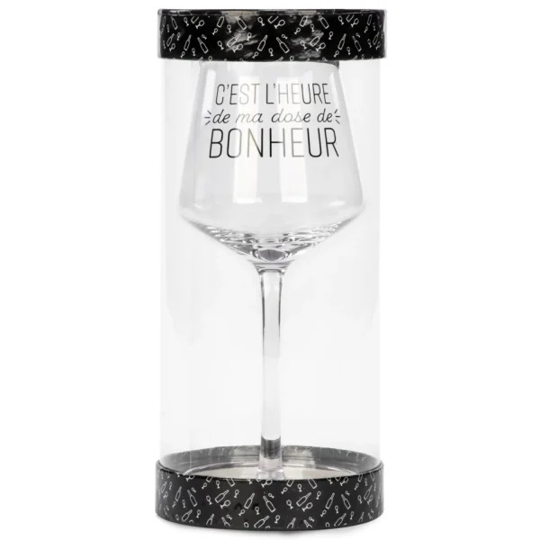 Attitudes Import 2 Wine Glass - Dose De Bonheur* Products With Text