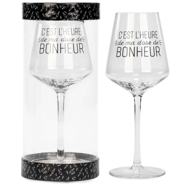 Attitudes Import 2 Wine Glass - Dose De Bonheur* Products With Text