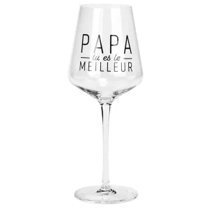 Attitudes Import 2 Wine Glass - Papa Tu Es Le Meilleur* Products With Text