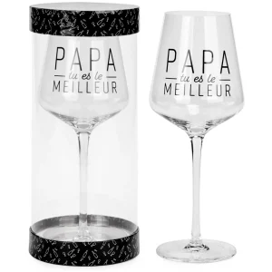 Attitudes Import 2 Wine Glass - Papa Tu Es Le Meilleur* Products With Text