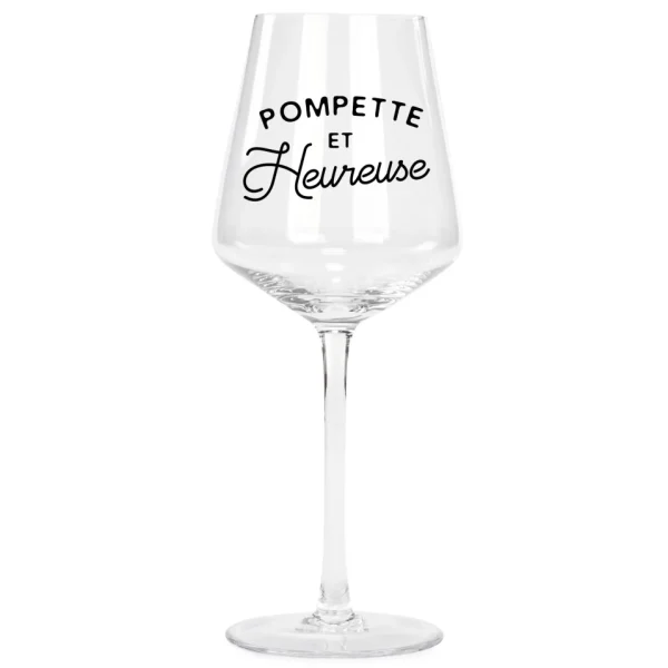 Attitudes Import 2 Wine Glass - Pompette & Heureuse* Products With Text