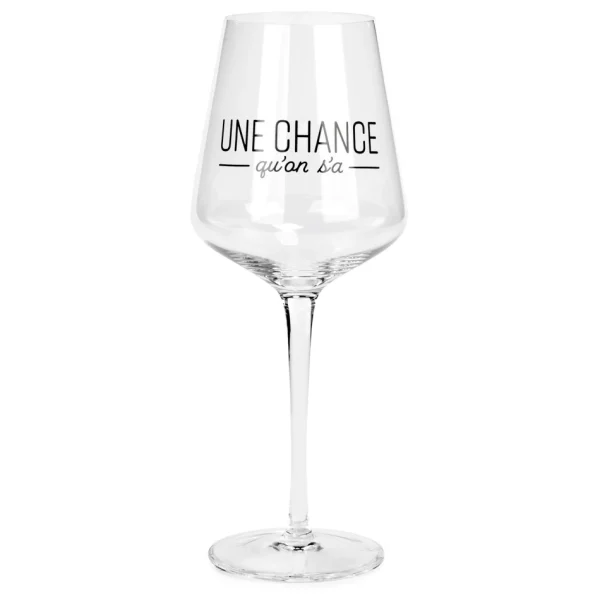 Attitudes Import 2 Wine Glass - Une Chance Qu'On S'A* Products With Text