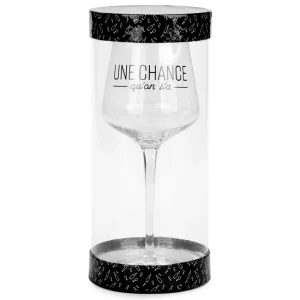 Attitudes Import 2 Wine Glass - Une Chance Qu'On S'A* Products With Text