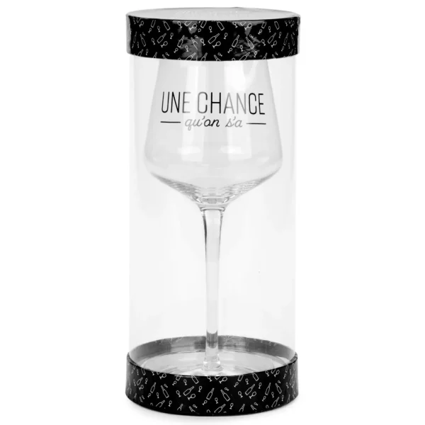 Attitudes Import 2 Wine Glass - Une Chance Qu'On S'A* Products With Text