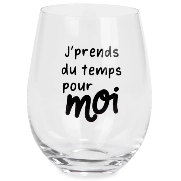 Attitudes Import 2 Wine Glass Without Stem - J'Prends Du Temps* All For Wine