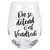 Attitudes Import 2 Wine Glass Without Stem - C'Est Vendredi* All For Wine