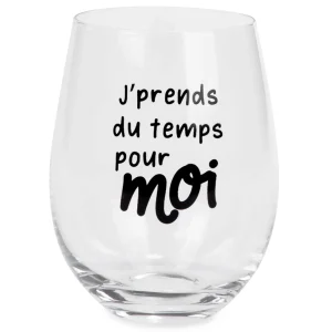 Attitudes Import 2 Wine Glass Without Stem - J'Prends Du Temps* Products With Text