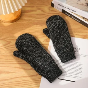 Pathz Wool And Acrylic Mittens - Black* Scarves, Gloves & Hats