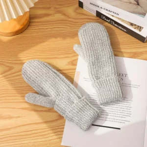 Pathz Wool And Acrylic Mittens - Grey* Scarves, Gloves & Hats